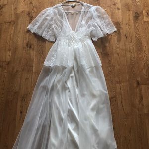 Lace nightgown with matching robe